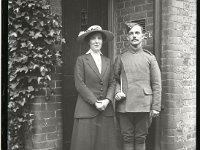 &copyTheCarterTribe.com 2013  Unkwon Woman and Arthur Pacey Tribe (joined RFC 10 Jan 1916). 4 Deodar Road.   Scanned from 1/4 plate (4" x 3") glass negative