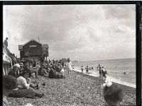 &copyTheCarterTribe.com 2013  East Beach, Folkestone, Kent - Victoria Pier can just be seen in the background.   Scanned from a 1/4 plate (4" x 3") glass negative : Kent, Folkestone