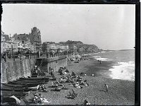 &copyTheCarterTribe.com 2013  Beach Scene, Hastings, Sussex. The negative has the Caption 'Hastings'.   Scanned from 1/4 plate (4" x 3") glass negative