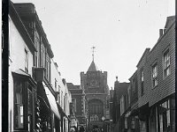 &copyTheCarterTribe.com 2013  St Mary Church, Rye, Sussex from Lion Street   Scanned from a 1/4 plate (4" x 3") glass negative