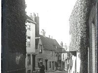 &copyTheCarterTribe.com 2013  View along West Street, Rye, Sussex. Mermaid Street is to the left.   Scanned from a 1/4 plate (4" x 3") glass negative