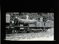 &copyTheCarterTribe.com 2013  Locomotive 525. A member of William Adams' 415 class built between 1882 and 1885 for London suburban work, but by the 1900s had been partially displaced from the London area to 'country' districts including Bournemouth (infromation from Gareth Spencer)   Scanned from a 3.25" glass slide.